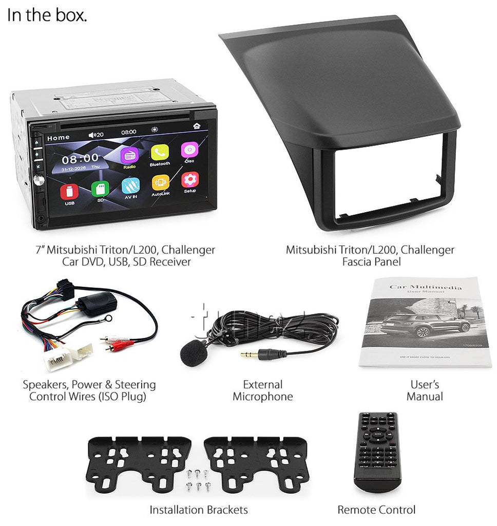 Car DVD USB MP3 Player Mitsubishi Triton ML MN Stereo Radio Fascia Facia ISO Kit