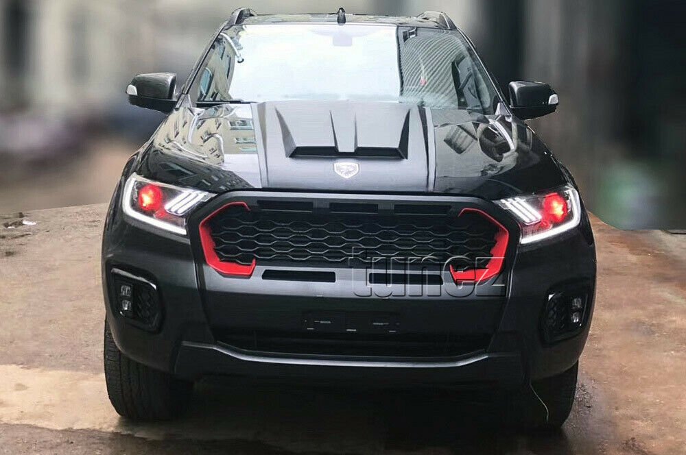 Matt Black Grille For Ford Ranger Wildtrak MK3 T6 PX Matte Grill Front Mesh