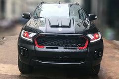 Matt Black Grille For Ford Ranger Wildtrak MK3 T6 PX Matte Grill Front Mesh