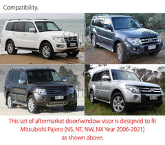Window Door Visor Weathershield Weather Shield For Mitsubishi Pajero NS NT NW NX