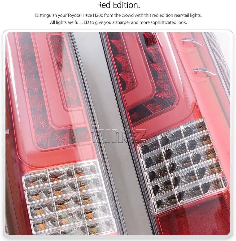 NEW Red LED Tail Lights Rear Lamp Replacement For Aftermarket Toyota Hiace 5th Generation H200 2005-2019