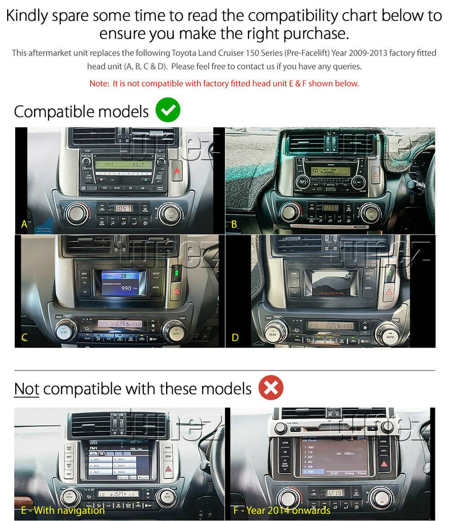 9" Android Car Player MP3 For Toyota Land Cruiser Prado J150 Stereo Radio GPS