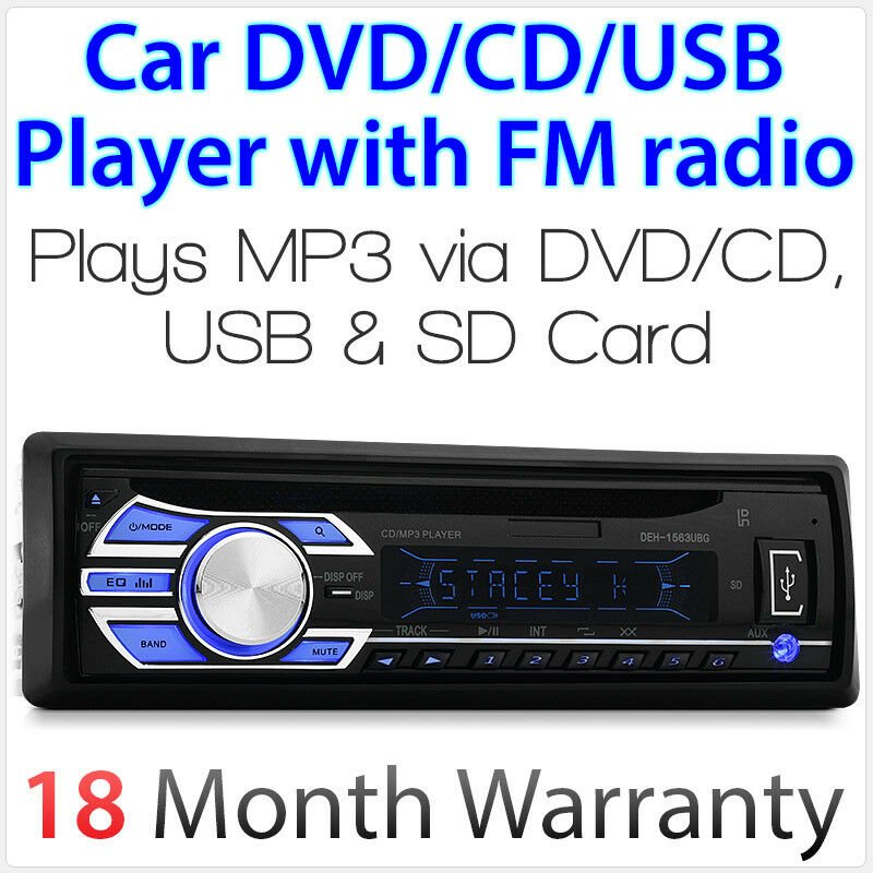 Audio Single 1 DIN Head Unit CD USB SD Player 52Wx4 Car MP3 Radio ID3 Tag