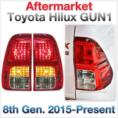 Tail Rear Lamp Light Replacement For Toyota Hilux 8th Generation (AN120, AN130, GUN1, Year 2015-2021), Workmate SR SR5 Rouge Rugged X (Pair)