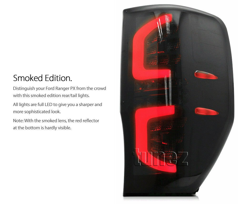 Smoked LED Tail Rear Lamp Light For Ford Ranger T6 PX MK2 XL XLT Car Smoke
