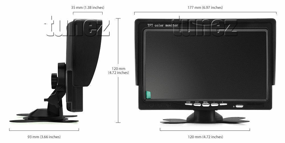 7" Monitor 4PIN CCD 24V Reversing Camera Digital Wireless Receiver Transmitter