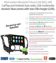 Apple CarPlay Android Auto For Mitsubishi Triton MQ MR 2015-2019 Radio Stereo