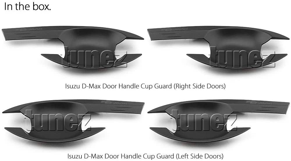 4x Door Handle Cup Guard Cover Matt Matte Black Isuzu D-Max RT50 RT85