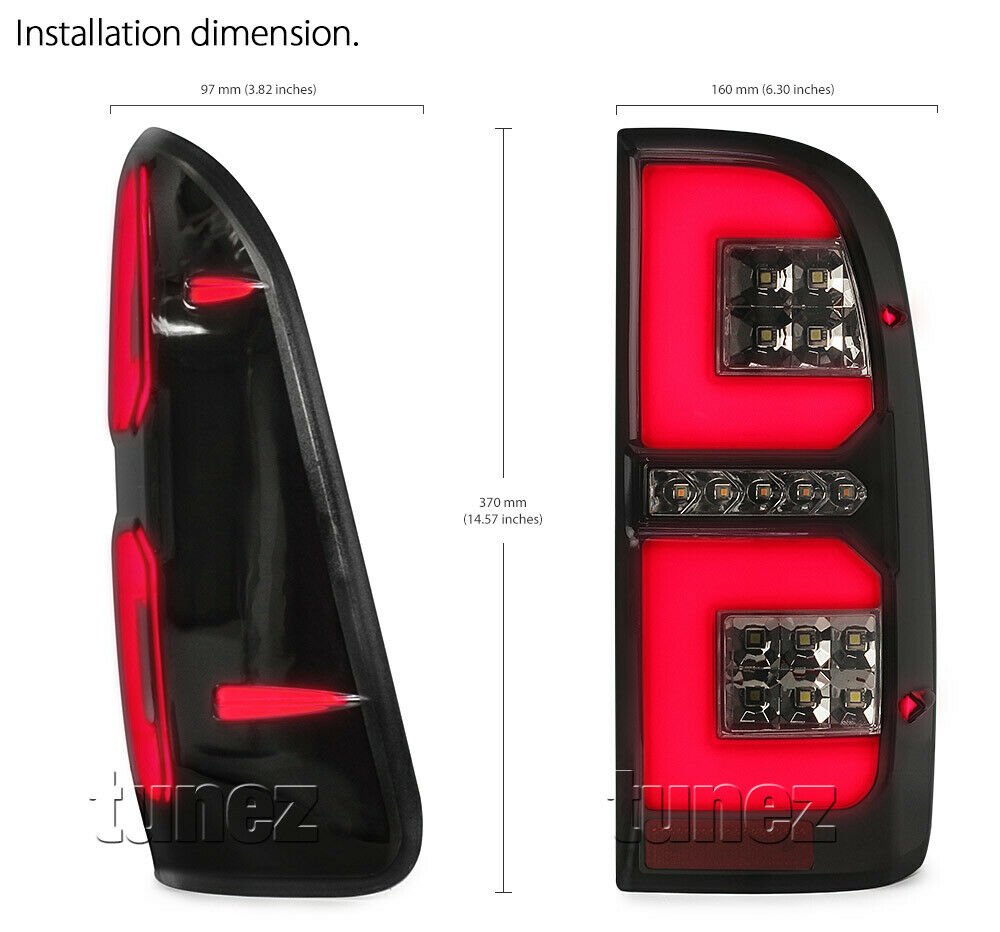 NEW Smoke LED Tail Rear Lamp Light Set Pair For Toyota Hilux 2005-2014 SR5 Mk7