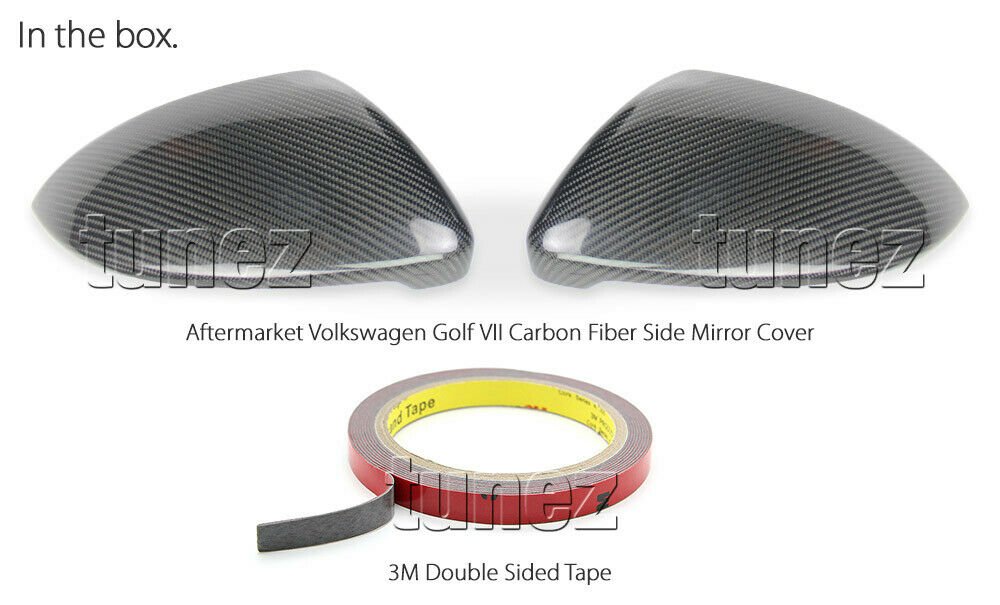 Real Carbon Fiber Side Mirror Cover Car Black For Volkswagen Golf 7 MK7