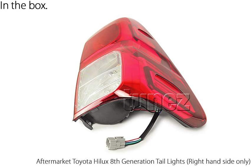 Right Side Tail Rear Lamp Light Replacement For Toyota Hilux 8th Generation (AN120, AN130, GUN1, Year 2015-2021), Workmate SR SR5 Rouge Rugged X