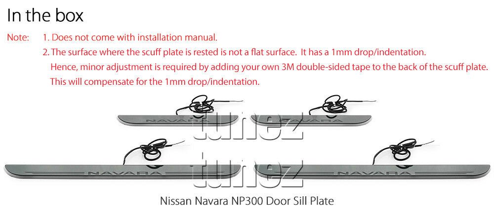 Scuff Plate Door Sill Step Trim LED Light For Nissan Navara 2016-2021 D23