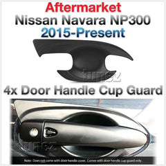 4x Door Handle Cup Guard Cover Matt Black For Nissan Navara NP300 D23