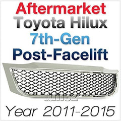 Fit Front Chrome Grill Grille Black Mesh For Hilux 7th Generation 2011-2015 SR SR5