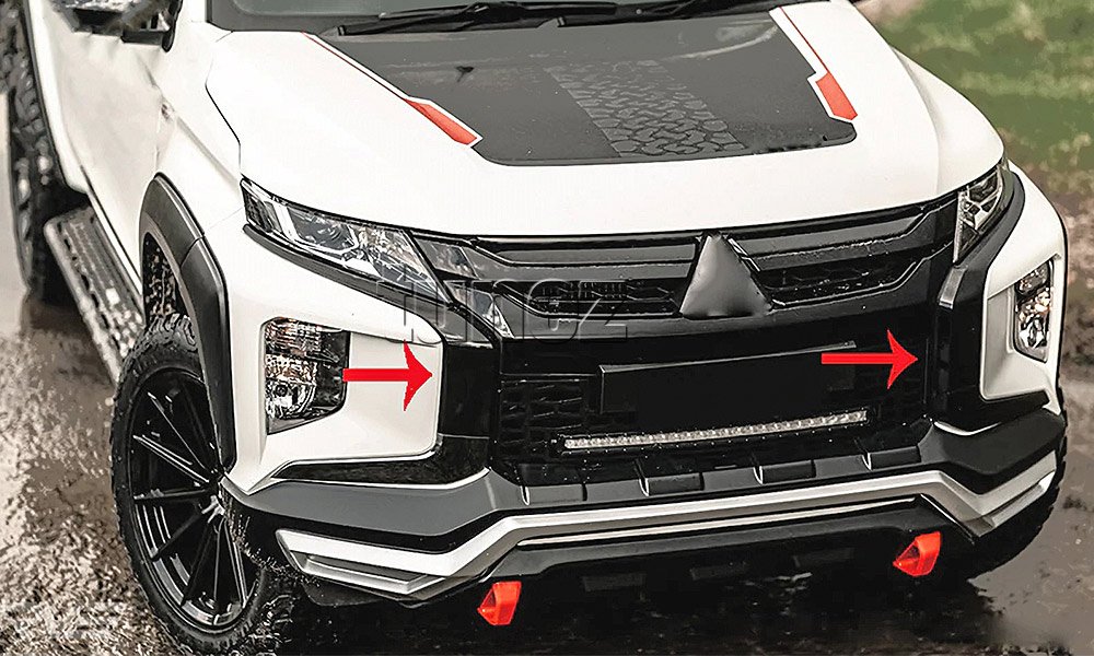 Bumper Chrome Cover Guard For Mitisubishi Triton MR 2019-2021 Matt Black