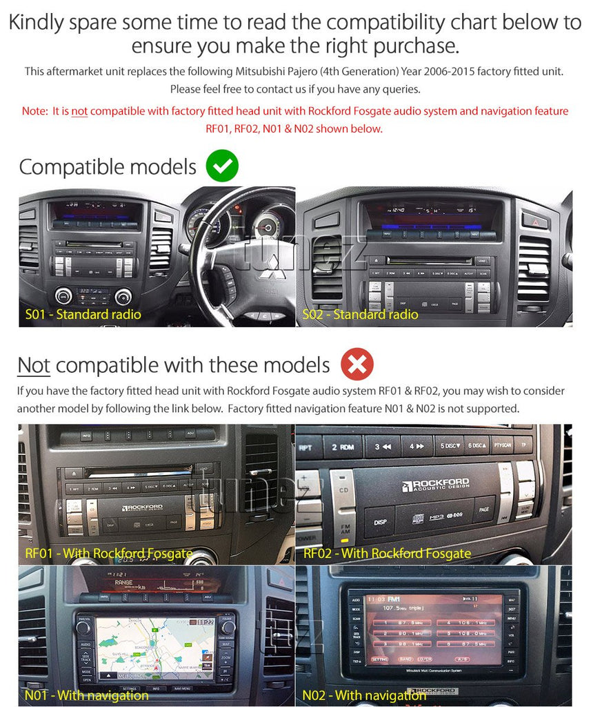 7" Apple CarPlay Android Auto For Mitsubishi Pajero NW NT NS Stereo MP3 Radio