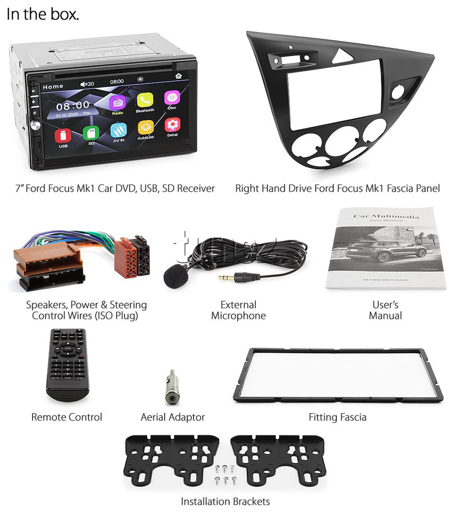 Car Audio Support DVD MP3 MP4 USB Player Stereo Head Unit Radio Replacement for Focus MK1 Fascia ISO Kit