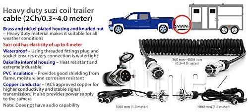 2-Channel 4 Meter Suzi Coil Trailer Cable 4PIN Connectors Truck Trailer Caravan