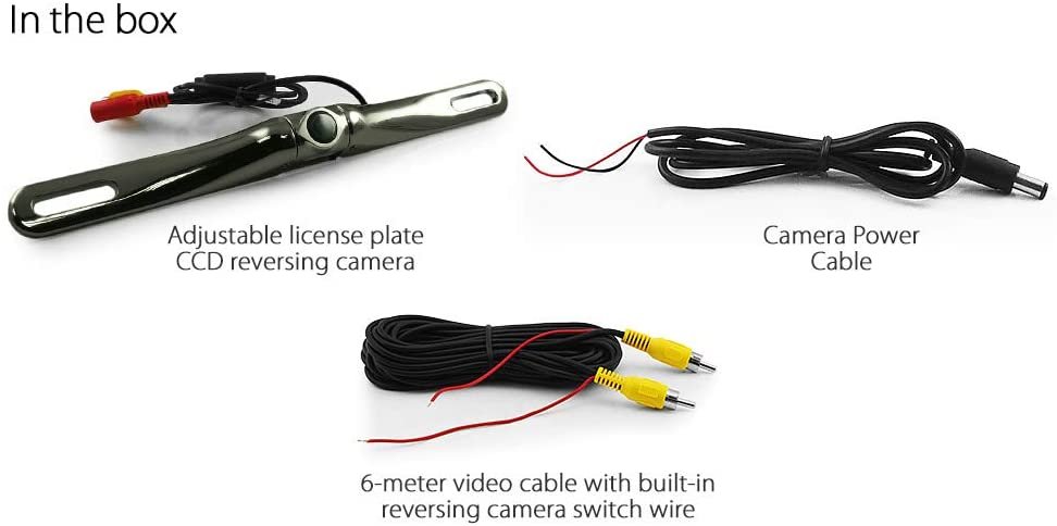 Car Rear License Plate CCD Reverse View Parking Camera Gun Metal Black Chrome Backup Cameras