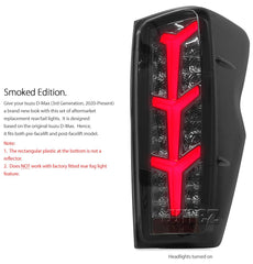 Smoke Avant Black Sequential LED Tail Lights Lamp for Isuzu D-Max DMax 2021 2022