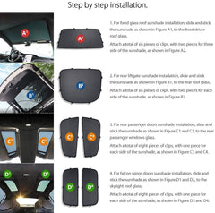 Magnetic Sun Shade Fixed Glass Roof Version For Tesla Model X Year 2015-2021