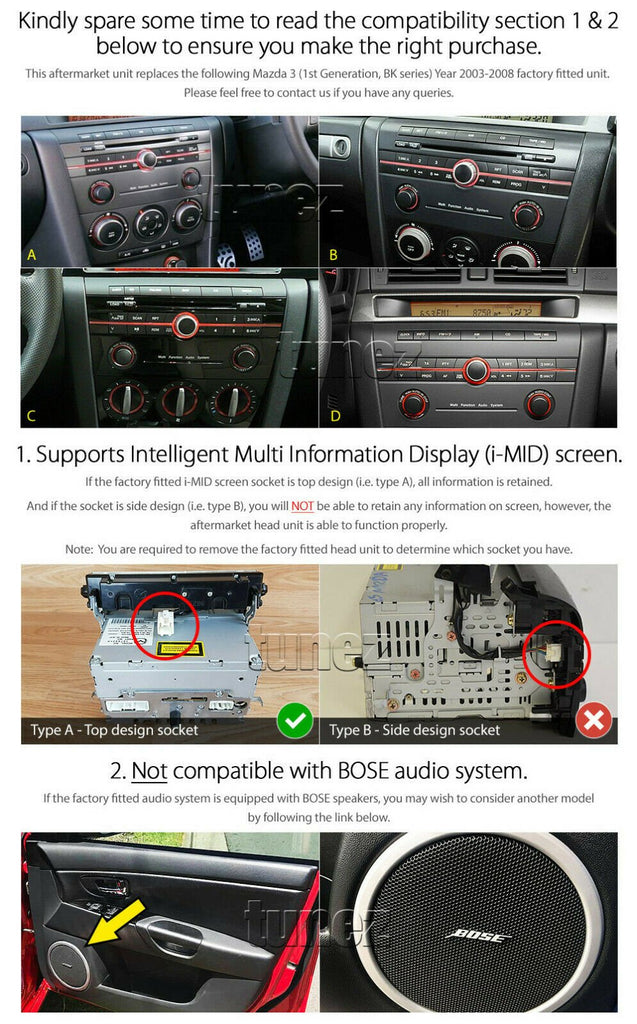 Android Car MP3 Player For Mazda 3 Mazda3 BK Radio Stereo Head Unit Fascia Kit