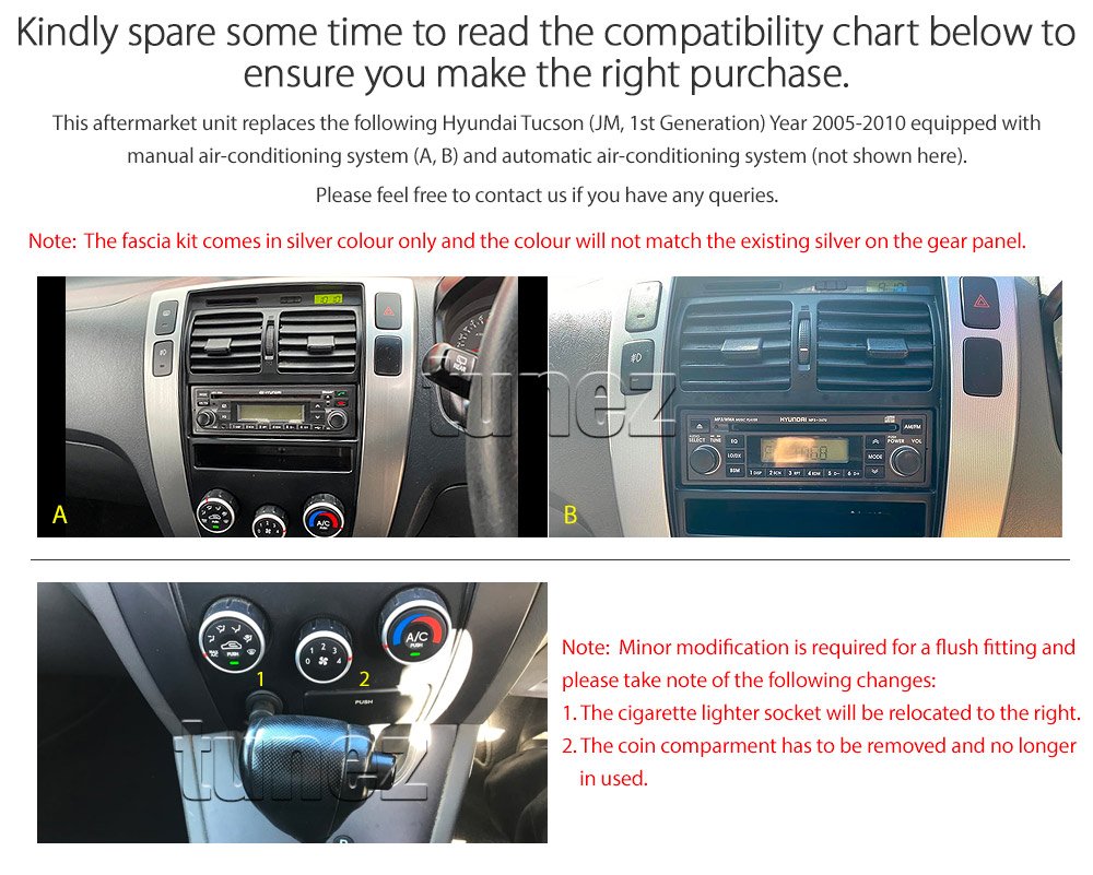 Android Car MP3 Player Hyundai Tucson 2005-2010 JM Stereo Radio GPS MP4 Fascia