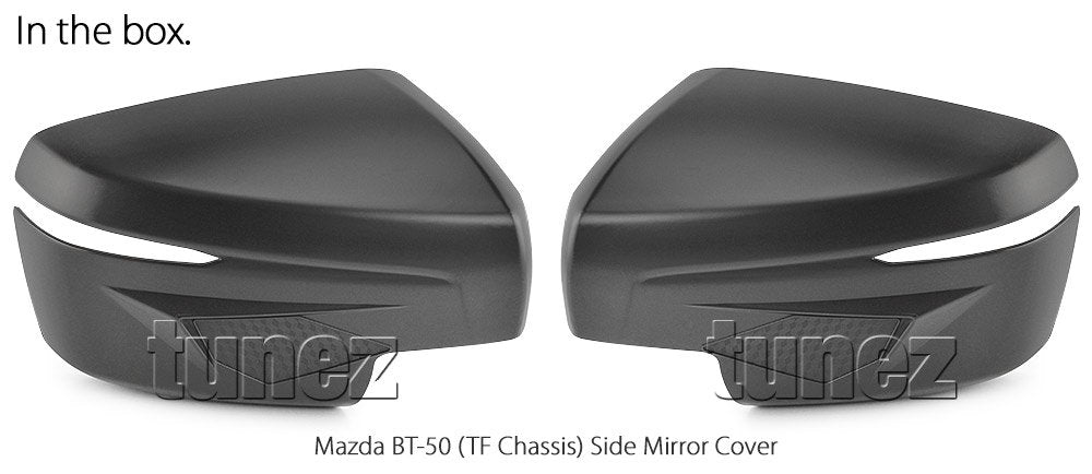 Matte Black Side Mirror Cover Guard Protector For Mazda BT-50 BT50 TF 2021 2022