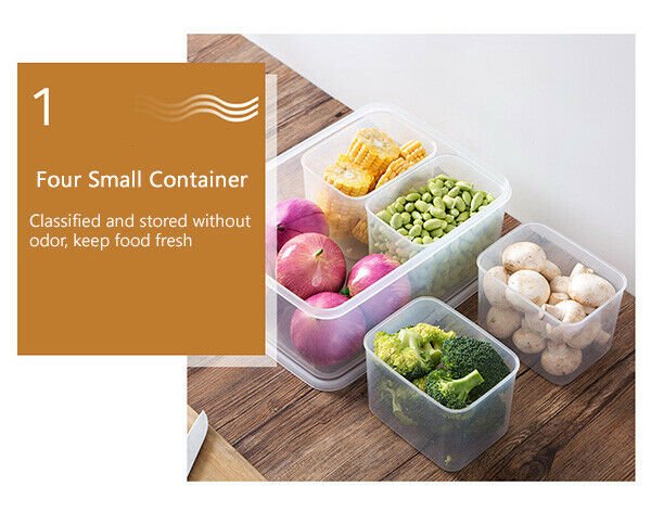 Food Fruit Ingredients Reusable Storage Box Transparent Container Kitchen Lids