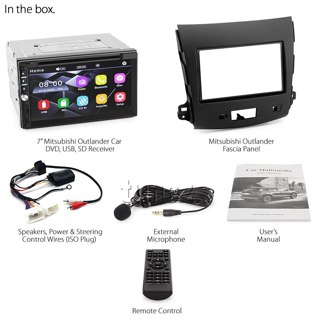 Mitsubishi Outlander Car DVD USB MP3 Player Stereo Radio CD Fascia Facia ISO Kit