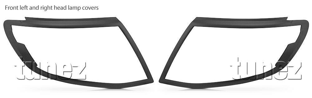Matte Black Front Tail Rear Light Lamp Cover Ford Ranger T6 Wildtrak 2011-2014
