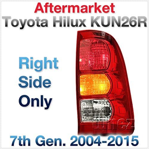 NEW Right Side Tail Light Rear Lamp for Toyota Hilux 7th Generation AN10 AN20 AN30 KUN26R SR SR5 Workmate 2004-2015 Replacement Right-Hand-Side Tail Lamps With Bulbs & Globe Facelift Edition