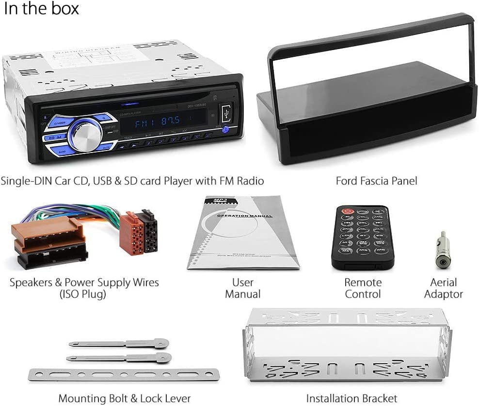 Car Audio Support CD Player USB MP3 FM Radio Replacment for Focus Transit Facia Fascia Kit Single 1 DIN