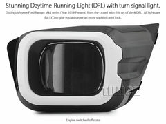 NEW LED DRL Daylight Ford Ranger T6 PX MK3 2019 2020 Fog Lamp Kit Turn Signal