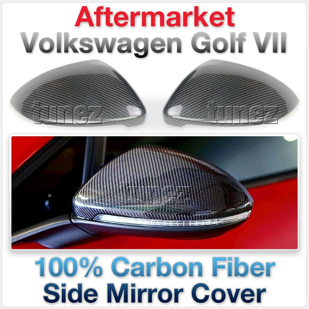 Real Carbon Fiber Side Mirror Cover Car Black For Volkswagen Golf 7 MK7