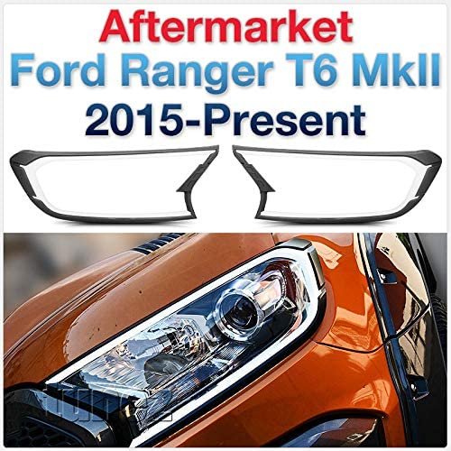 LED Cover Light Matt Black for Ford Ranger PX2 MK2 T6 & Everest UA 2015-2020 Pair COB Chip-On-Board Front Light XL XLT XLS Wildtrak Ambiente Titanium Trend