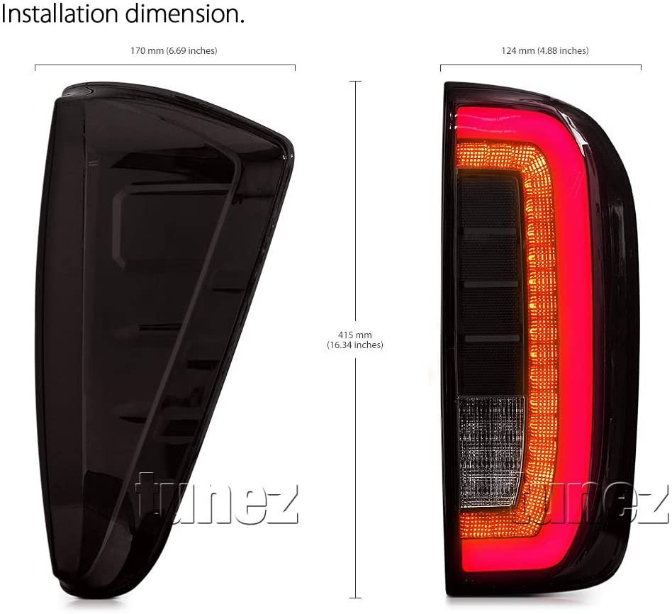Tail Lights Rear Lamp LED Smoked For Nissan Navara NP300 D23 Series DX RX ST ST-X SL Visia Acenta Acenta+ N-Connecta Tekna Truck Pickup Full COB LED Replacement 2015 2016 2017 2018 2019 2020
