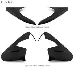 Front Tail Rear Light Lamp Cover For Toyota Hilux 2016 2017 2018 TRD Black