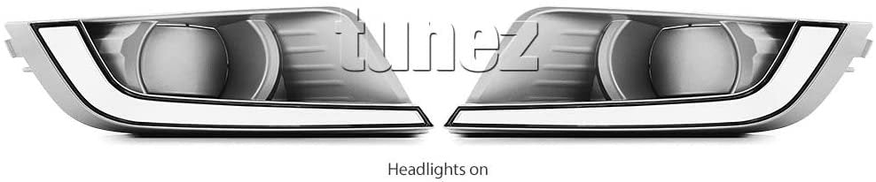 LED DRL Daytime Running Light Pair Compatible with Ranger PX2 MK2 T6 Daylight Fog Lamp 2-In-1 Indicator Front Light Car Foglight XL XLT XLS Wildtrak 2015-2018
