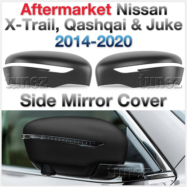Matte Black Side Mirror Cover For Nissan X-Trail Qashqai Juke 2018 2019 2020