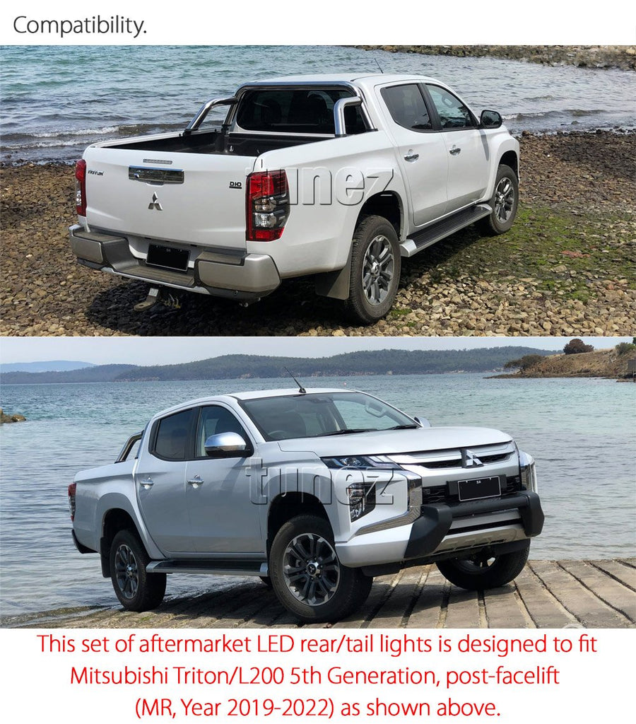 NEW Smoke Full LED Tail Lights Lamp Rear For Mitsubishi Triton MR 2020 2021 2022