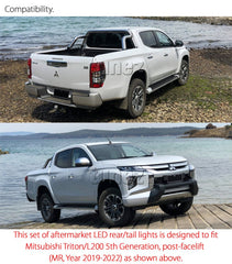 NEW Smoke Full LED Tail Lights Lamp Rear For Mitsubishi Triton MR 2020 2021 2022