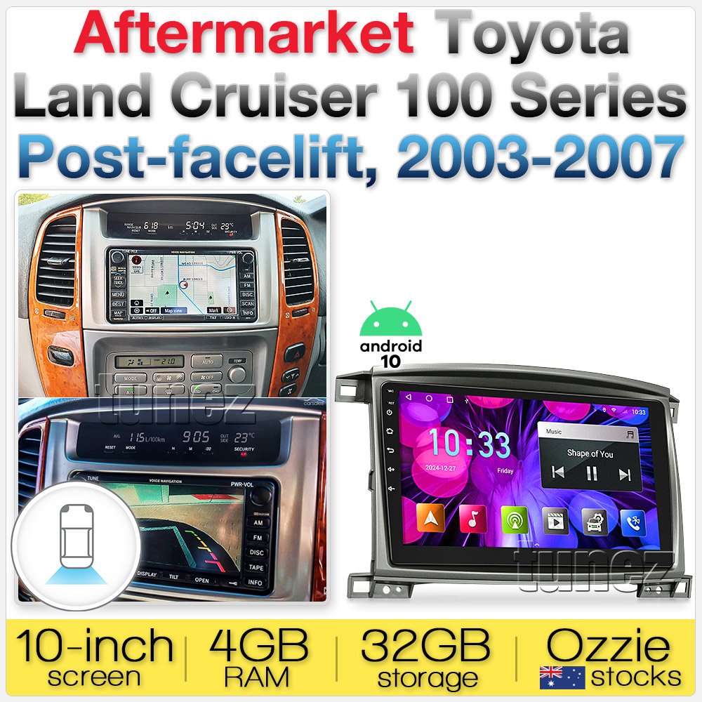 Apple CarPlay Android Auto For Toyota LandCruiser 100 2003-2007 Radio Stereo MP3