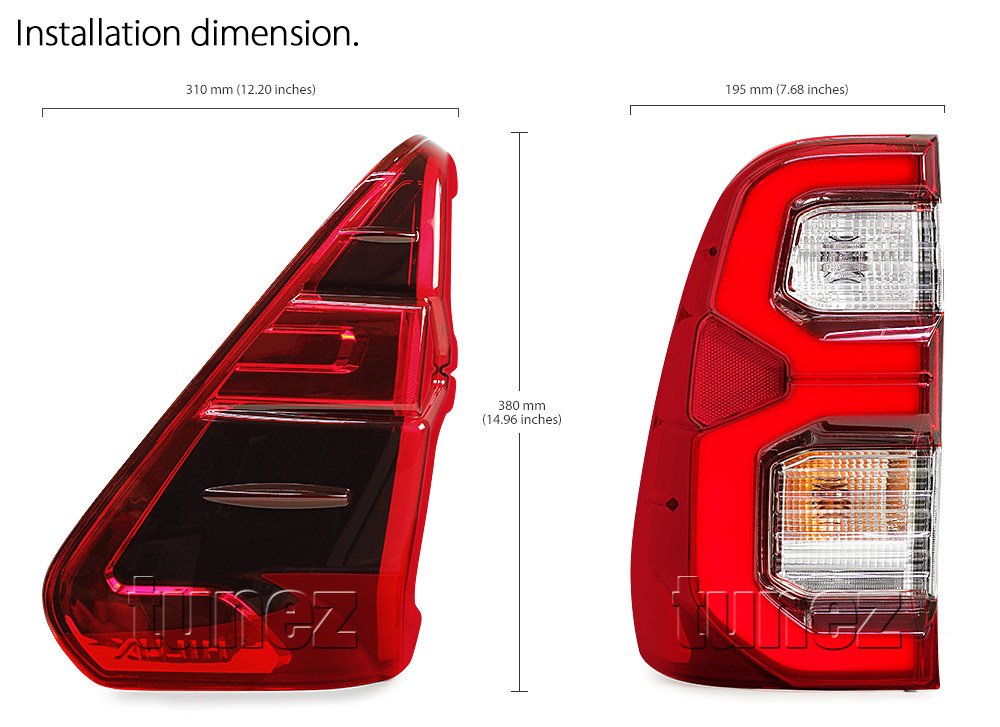 LEFT Side Replacement Tail Rear Lamp Light For Toyota Hilux 2015-2022 SR5 SR