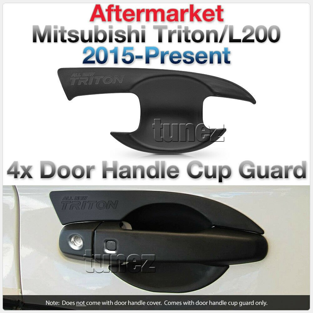 4x Door Handle Cup Guard Cover Matt Black For Mitsubishi Triton MQ MR