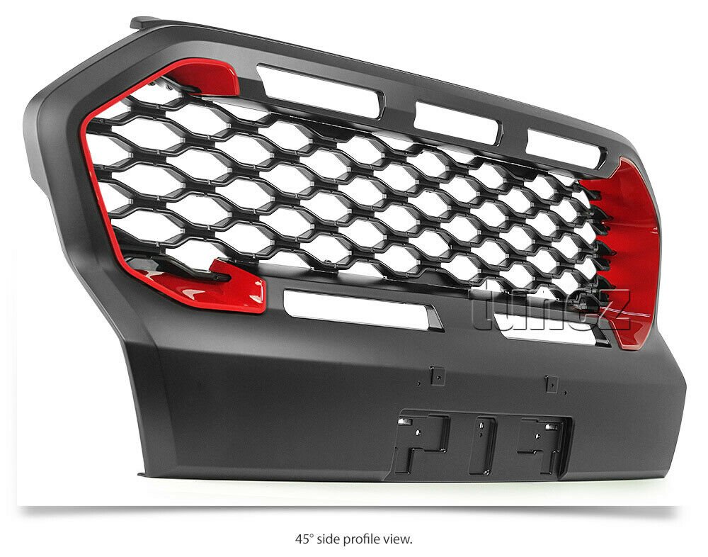 Matt Black Grille For Ford Ranger Wildtrak MK3 T6 PX Matte Grill Front Mesh