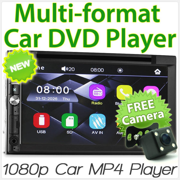 7" Car MP3 DVD Player Double DIN 2 Head Unit Stereo Radio In Dash CD 1080p MP4