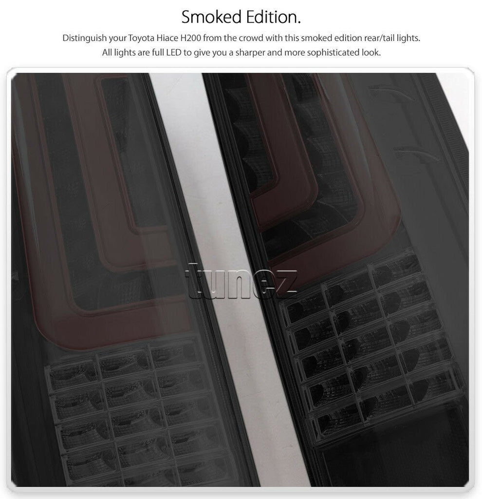 NEW Smoked LED Tail Lights Rear Lamp Replacement For Toyota Hiace H200 2005-2019