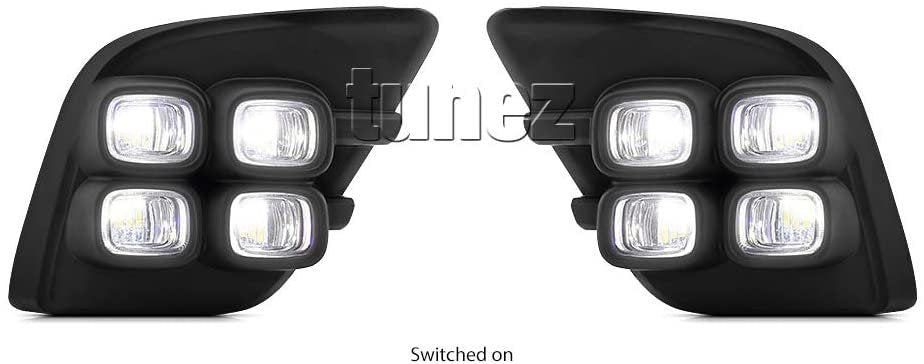 DRL Daytime Running Light Bezel Turn Signal for Toyota Hilux 8th Generation AN120 AN130 New Pair LED Fog Lamp 2-In-1 SR SR5 Workmate 2015-2018