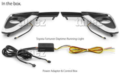 DRL Daytime Running Light LED Toyota Fortuner 2015 2016 2017 Fog Lamp Indicator